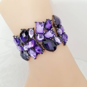 Purple Stone Chunky Women's Bracelet. New
